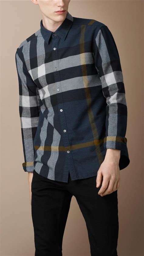 burberry brit men's short sleeve|Burberry check flannel shirt.